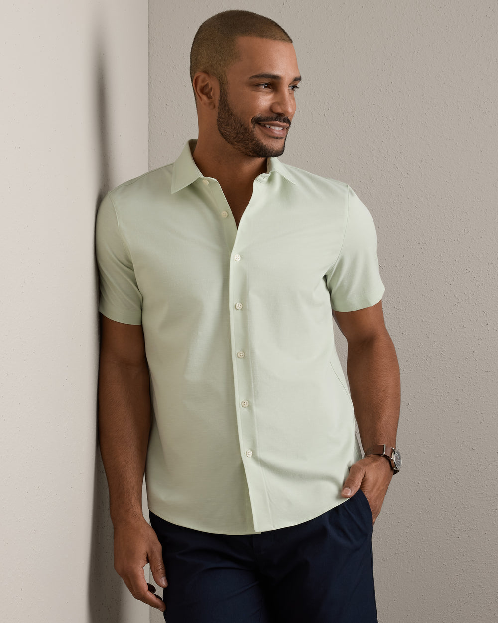 Brezza Linen-Blend Short Sleeve Shirt - US 3828