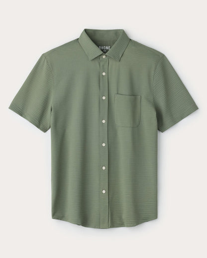 Commuter® Seersucker Short Sleeve Button Down - US 7087