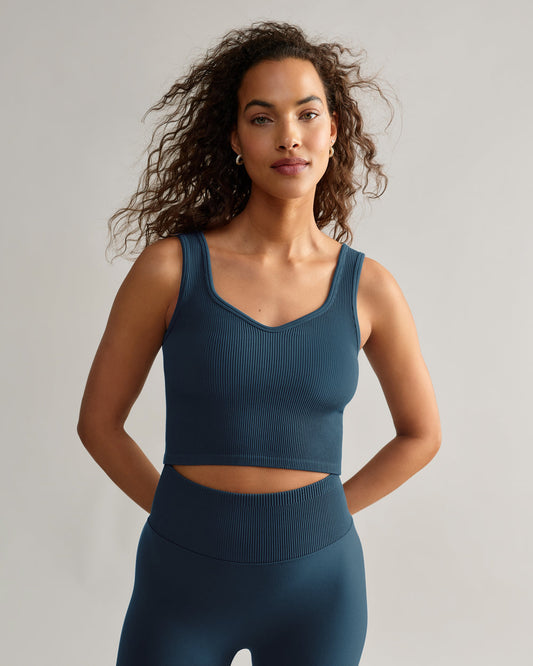Seamless Embossed Crop Tank - US 6465
