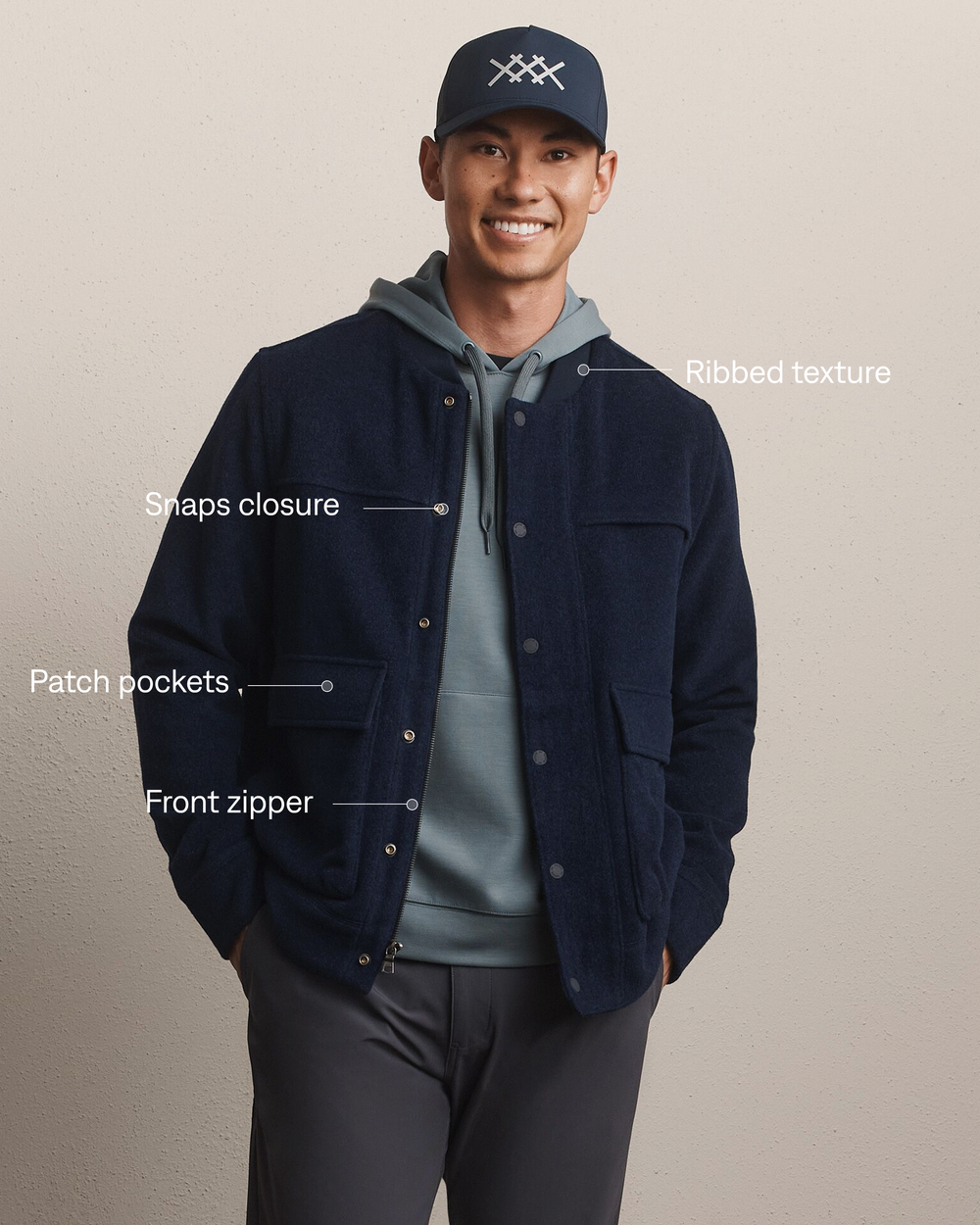 Felted Wool Bomber Jacket - US 1073