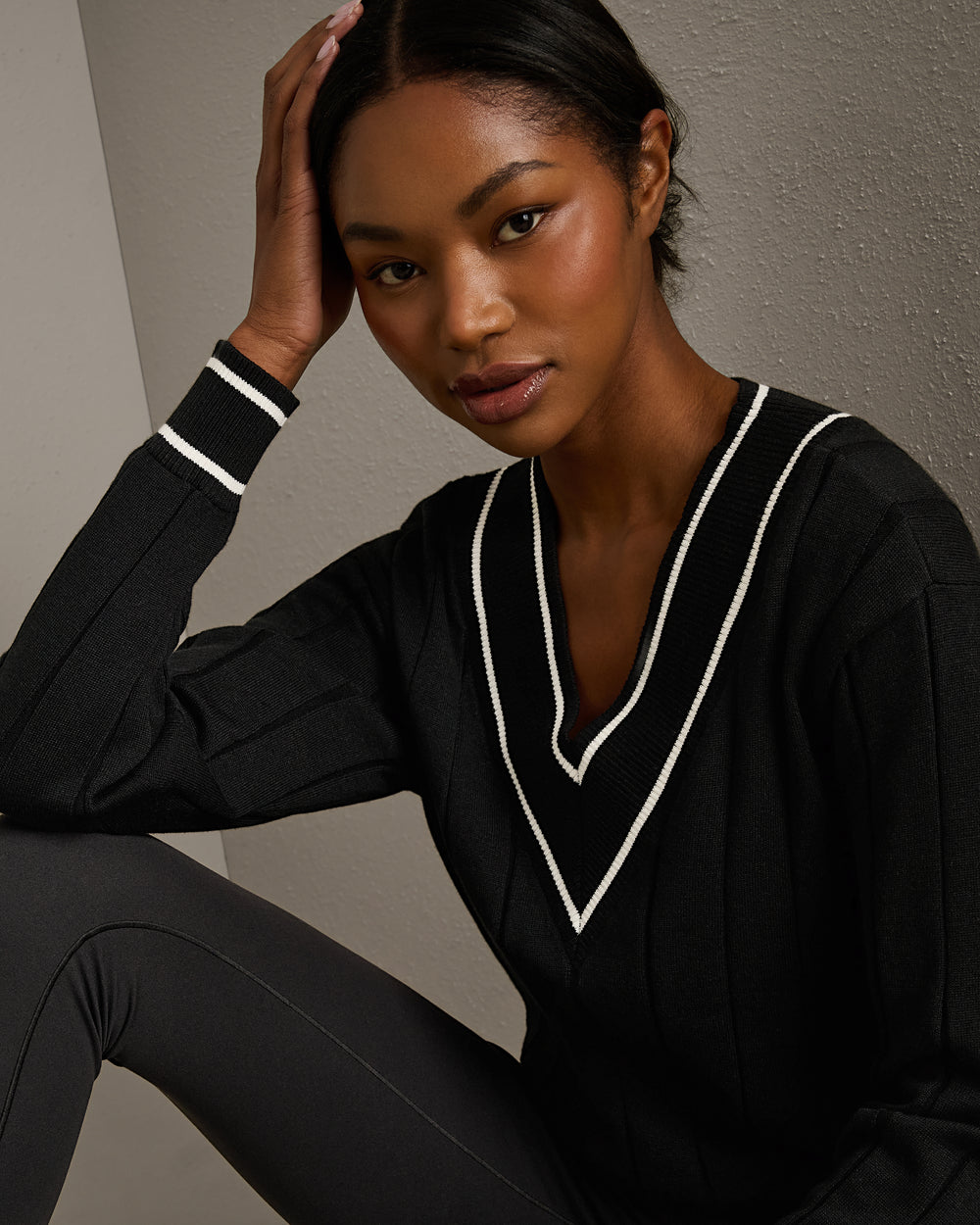 Varsity Cable Knit Sweater - US 6179